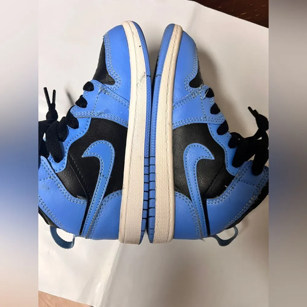 Jordan 1 Mid University Blue Black Sz 11 c